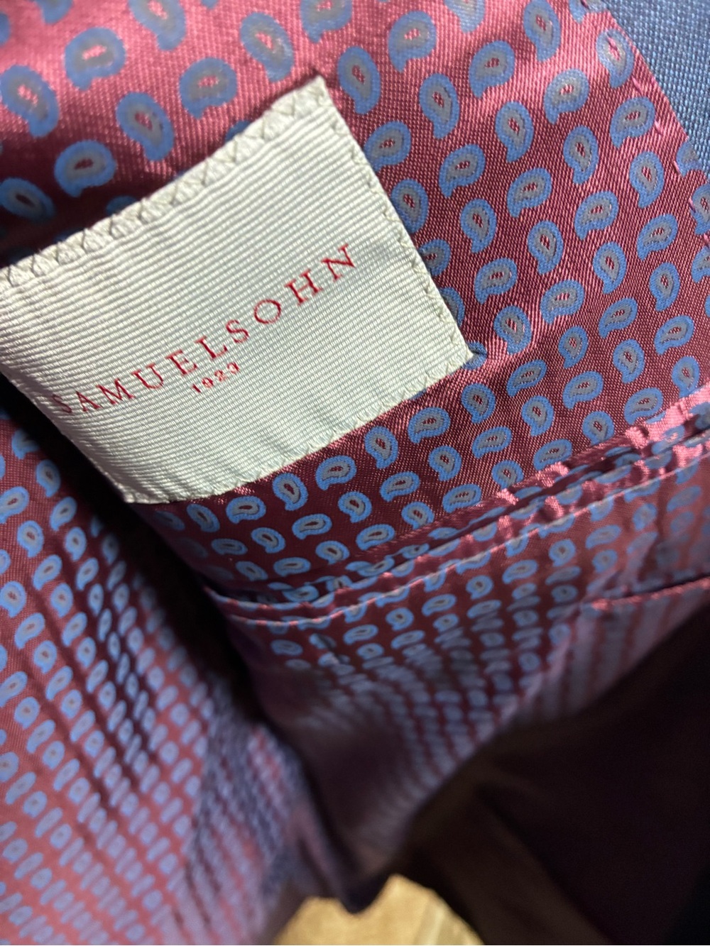 Samuelsohn Pink & Light Blue Paisley-Lined Jacket